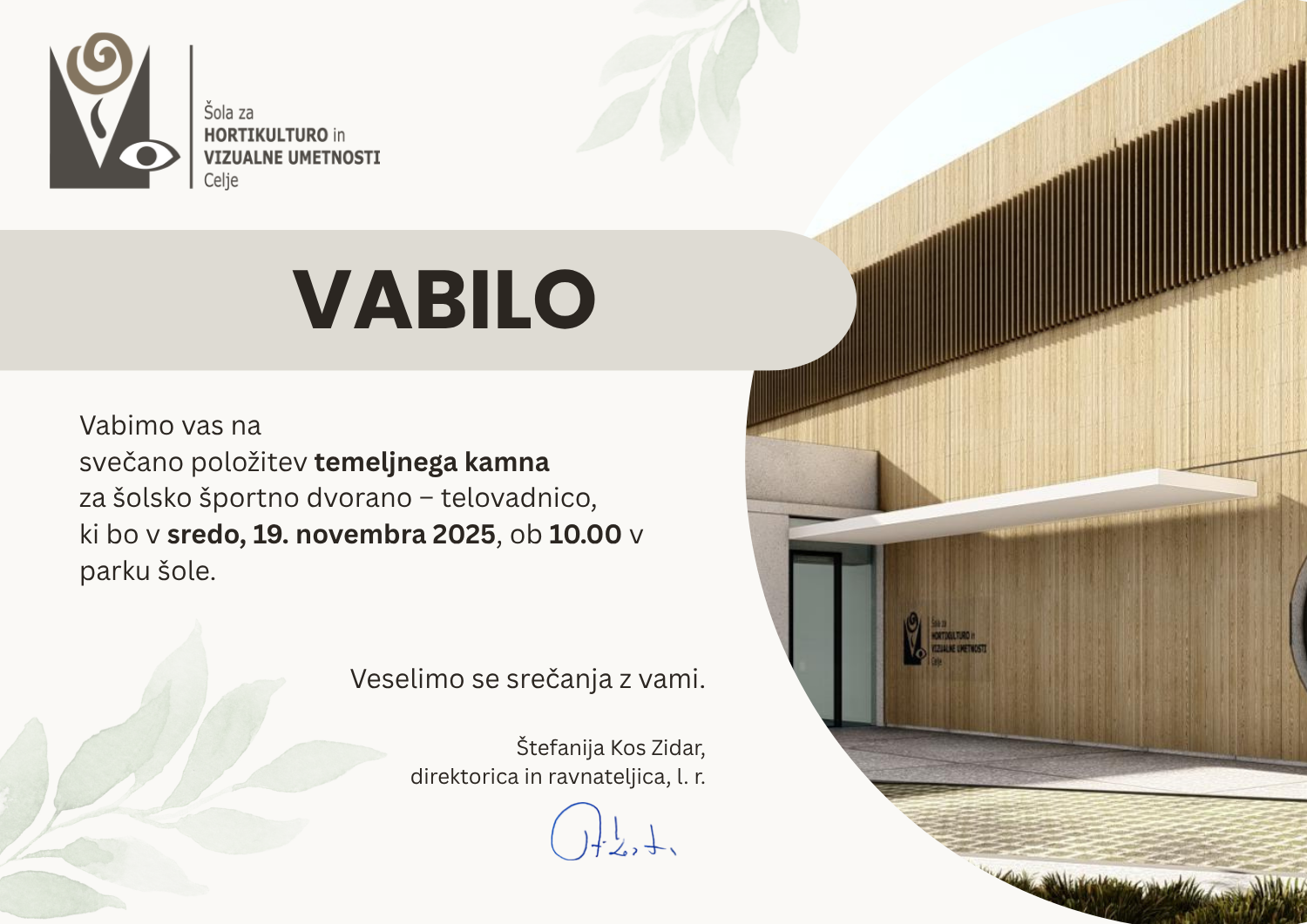 Svečana položitev temeljnega kamna za šolsko športno dvorano – telovadnico